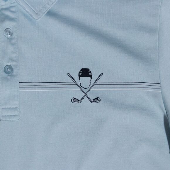 Travis Mathew Bauer Clean Ice Hockey Sticks Golf Polo Short Sleeve Men's Medium - Picture 4 of 8